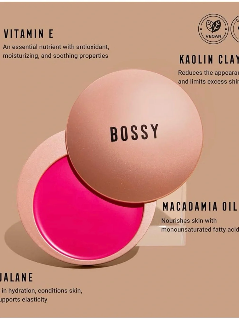 Bossy Cream Blush Single - Perseverance/Grit/Dynamic Vegan Cruelty-Free